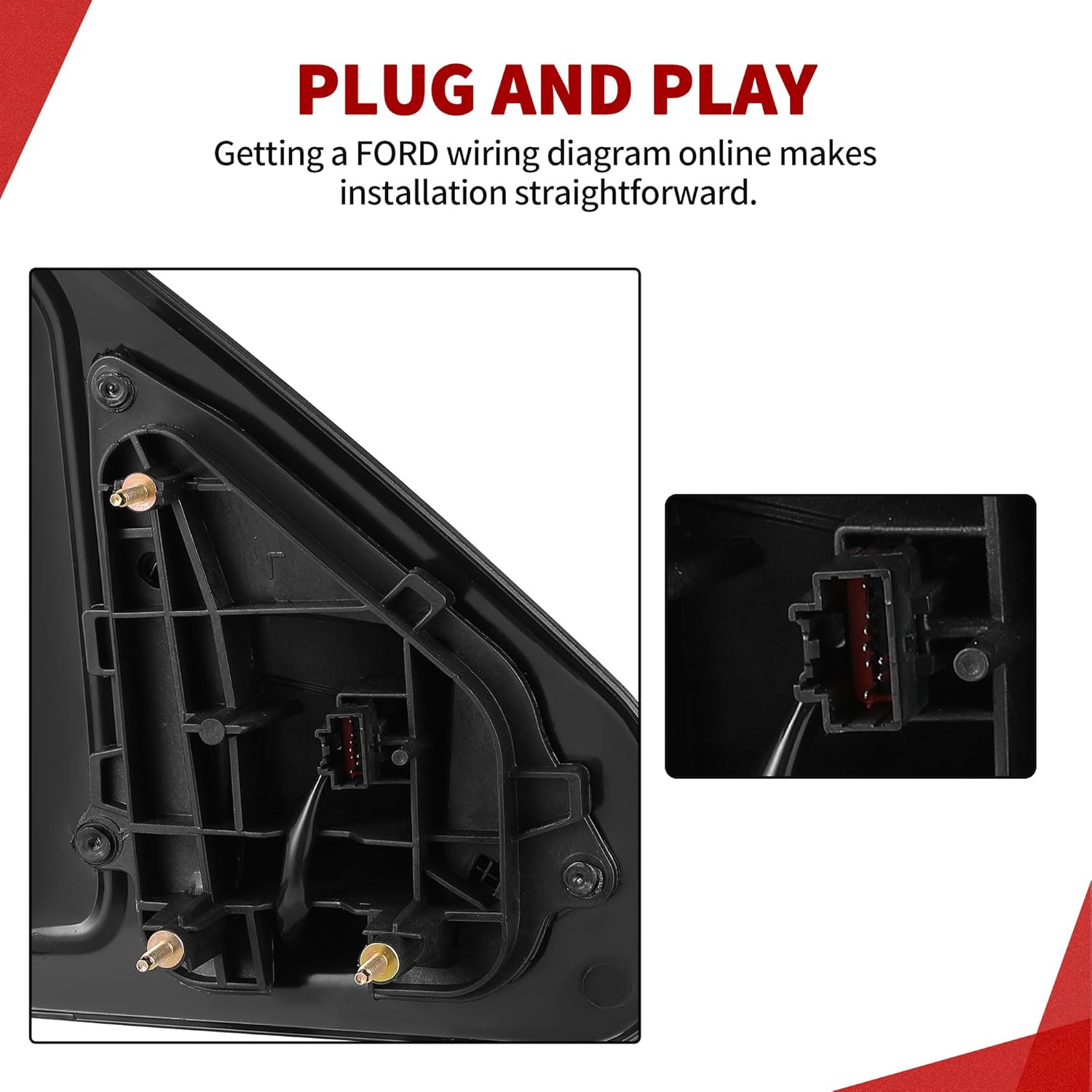 YITAMOTOR Towing Mirrors for 2007-2014 Ford F150 Power Heated Mirrors with Dual Turn Signal Light Puddle Light and Black Blind Spot Mirrors Car Accessories Automotive Replacement