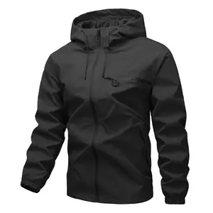 Hooded outdoor men's jacket, spring and autumn breathable mountaineering jacket, weatherproof jacket