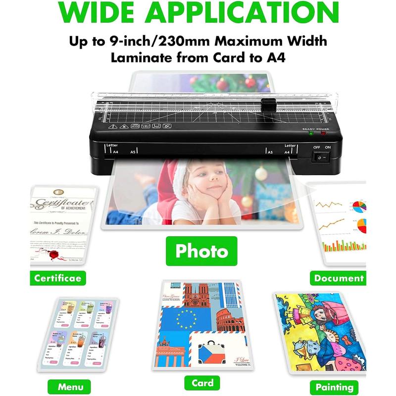 A4 Laminating Machine with Integrated Cutter 60s Warm-Up Never Jam Technology Safe Reliable Mini Laminator for Photos Docs Cards Tags Blue Pink Portable Lightweight 0.8kg Compact Design