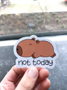 capybara sticker funny sleeping capybara laptop sticker not to today quote vinyl sticker water bottle cute animal stickers