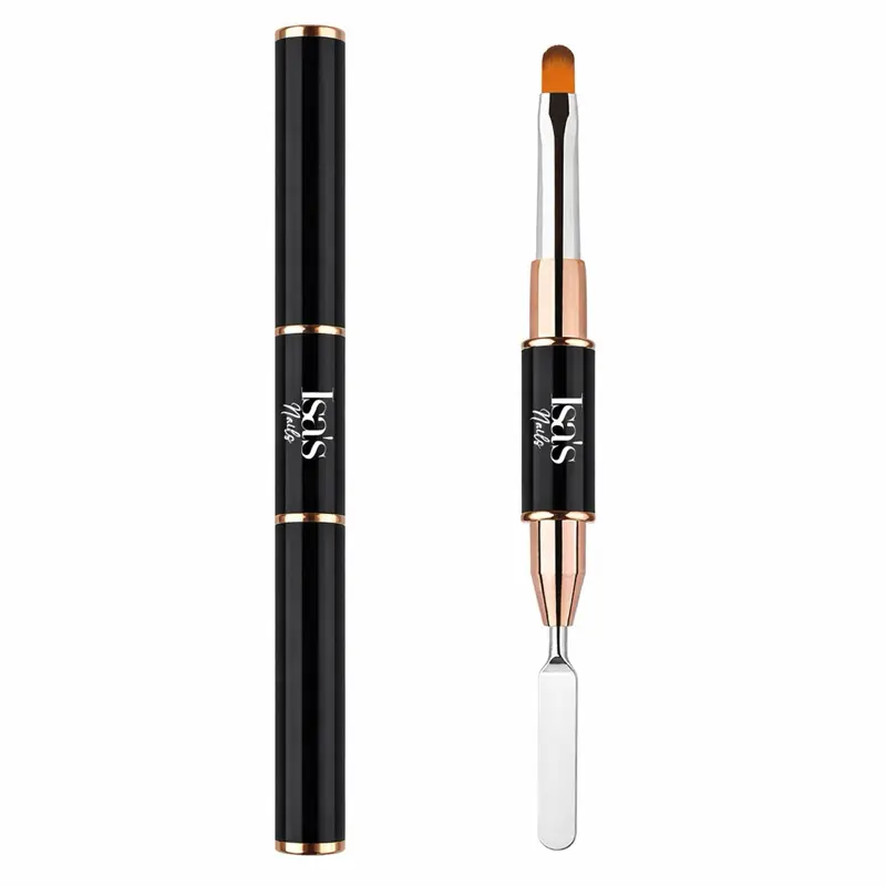 ISIS Professional 2-tip Brush for Polygel and Builder Gel black