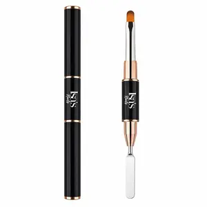 ISIS Professional 2-tip Brush for Polygel and Builder Gel black