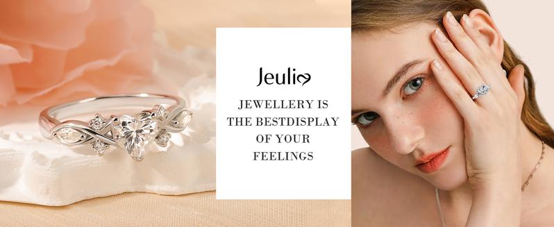 Jeulia Moissanite Twig Ring for Women | Infinity Twist Heart Cut Promise Ring | 925 Sterling Silver Anniversary Wedding Gift for Her | Engagement Promise Band with Gift Box