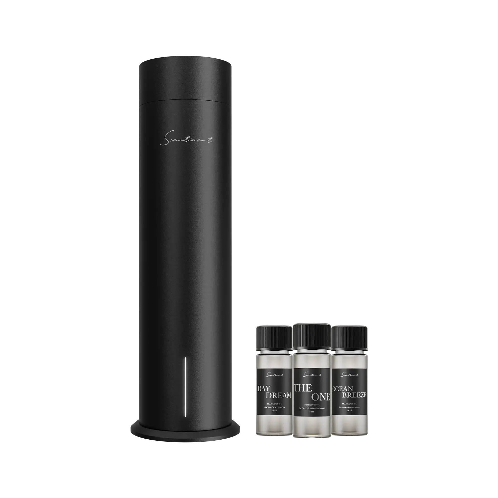 Scentiment Diffuser Tall Air 2 - Discovery Kit with Sampler Oils: Cold-Air Diffusion Technology with Wi-Fi & Touch Controls, Rechargeable Battery, Covers 1000 Sqft; Includes Top 3 Luxury Hotel-Inspired Fragrance Oils (20ml)