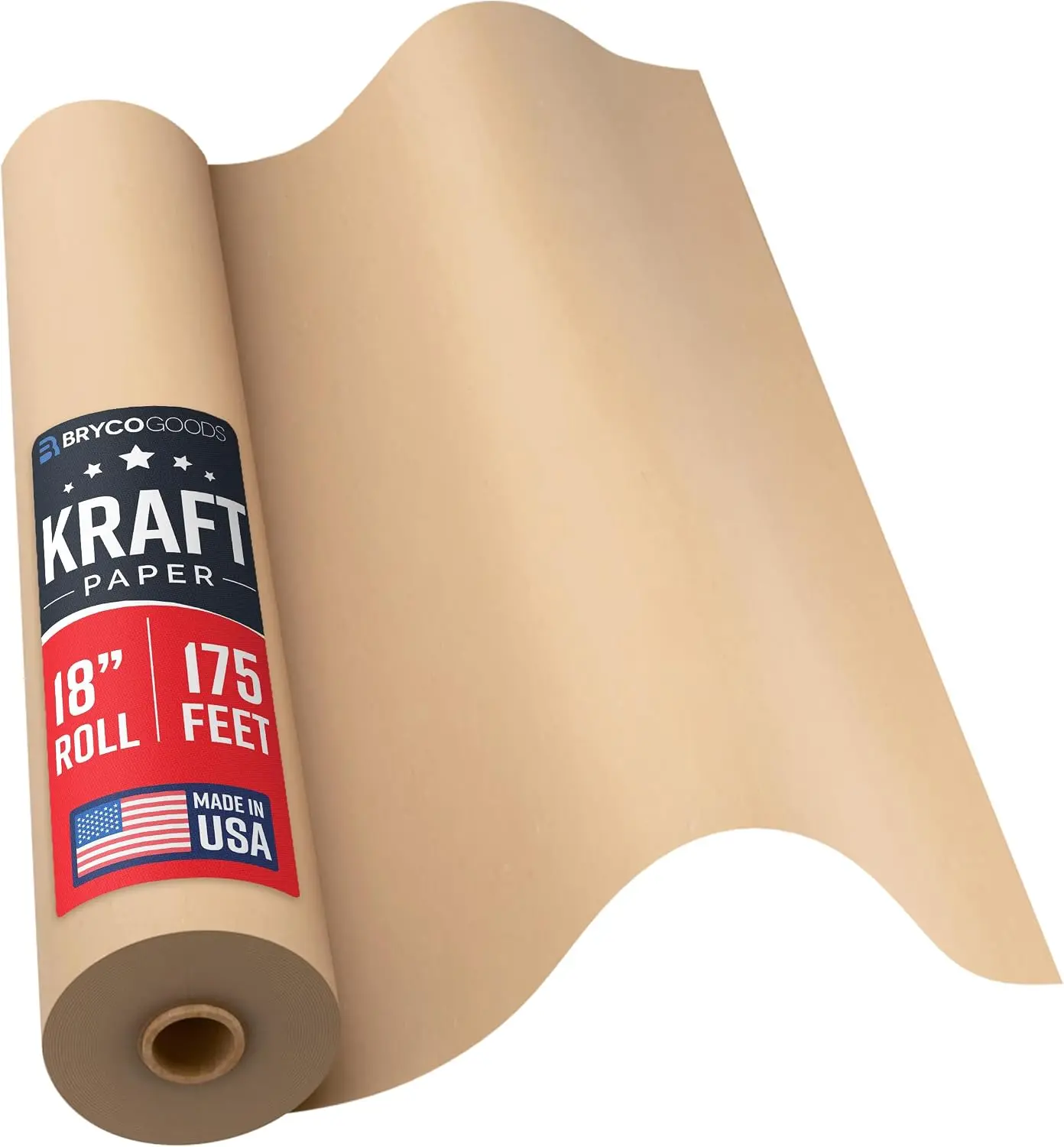 18-Inch x 175-Foot Brown Kraft Paper Roll, Packing & Wrapping Paper for Moving, Shipping, Crafts, Bulletin Boards, Floor Covering & Table Runner