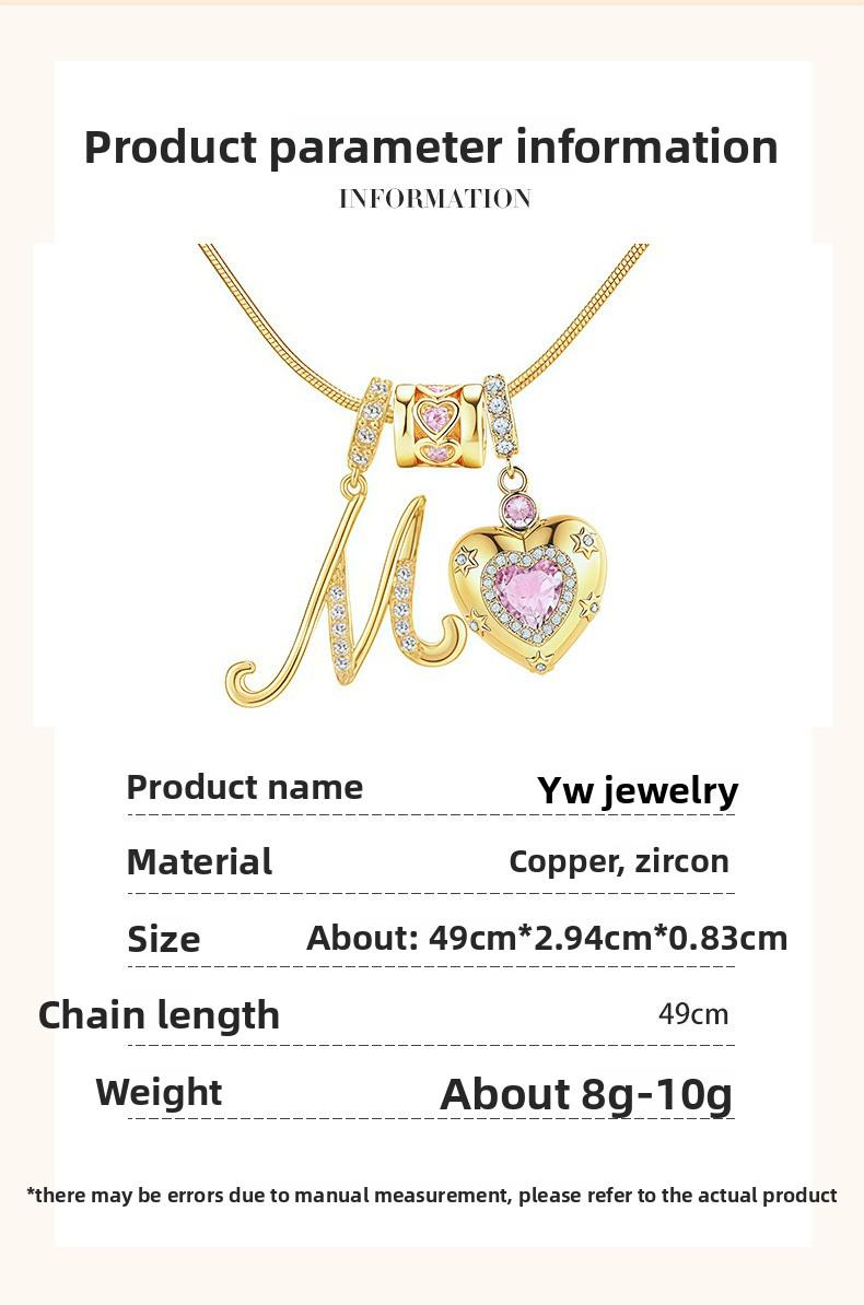 Letter Necklace Initial 925 Sterling Silver AlphabetPendant Crystal Name Gift Women Cubic Zirconia Jewelry