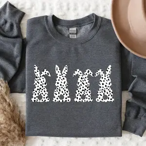 Easter Bunny Shirt, Easter Dalmatian Bunny Shirt, Easter Leopard Printed Bunny Shirt, Easter Bunny Sweatshirt, Easter Sweatshirt,Easter Gift