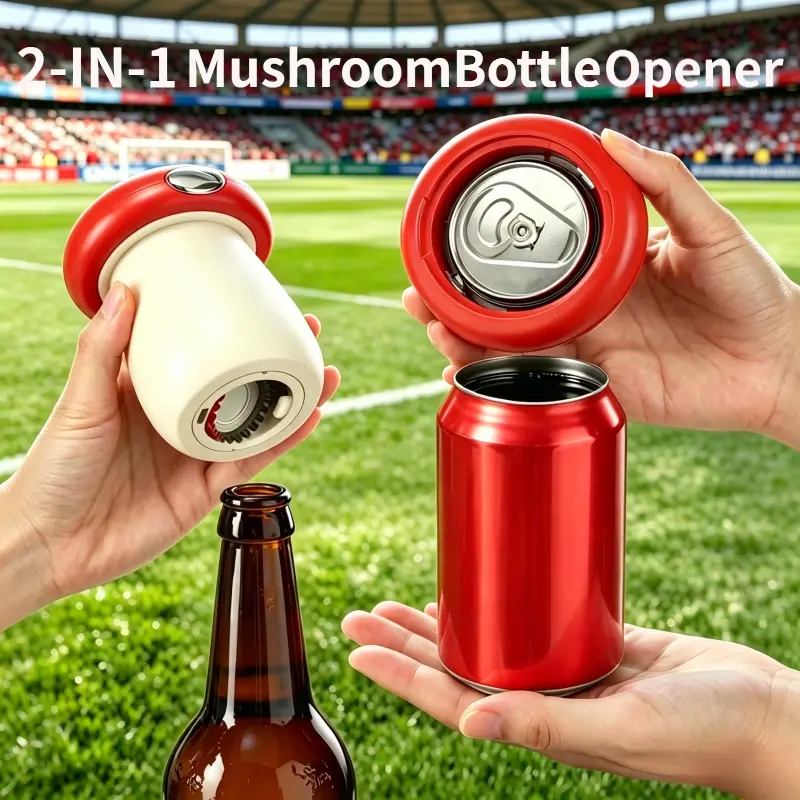 2-in-1 Stainless Steel Bottle Opener Set - Smooth Detachable Blade, Magnetic Cap Remover, Creative Beer/Soda Can Press, Unisex ABS Plastic Kitchen Utensils Opener for Home Kitchen Use with Effortless Operation