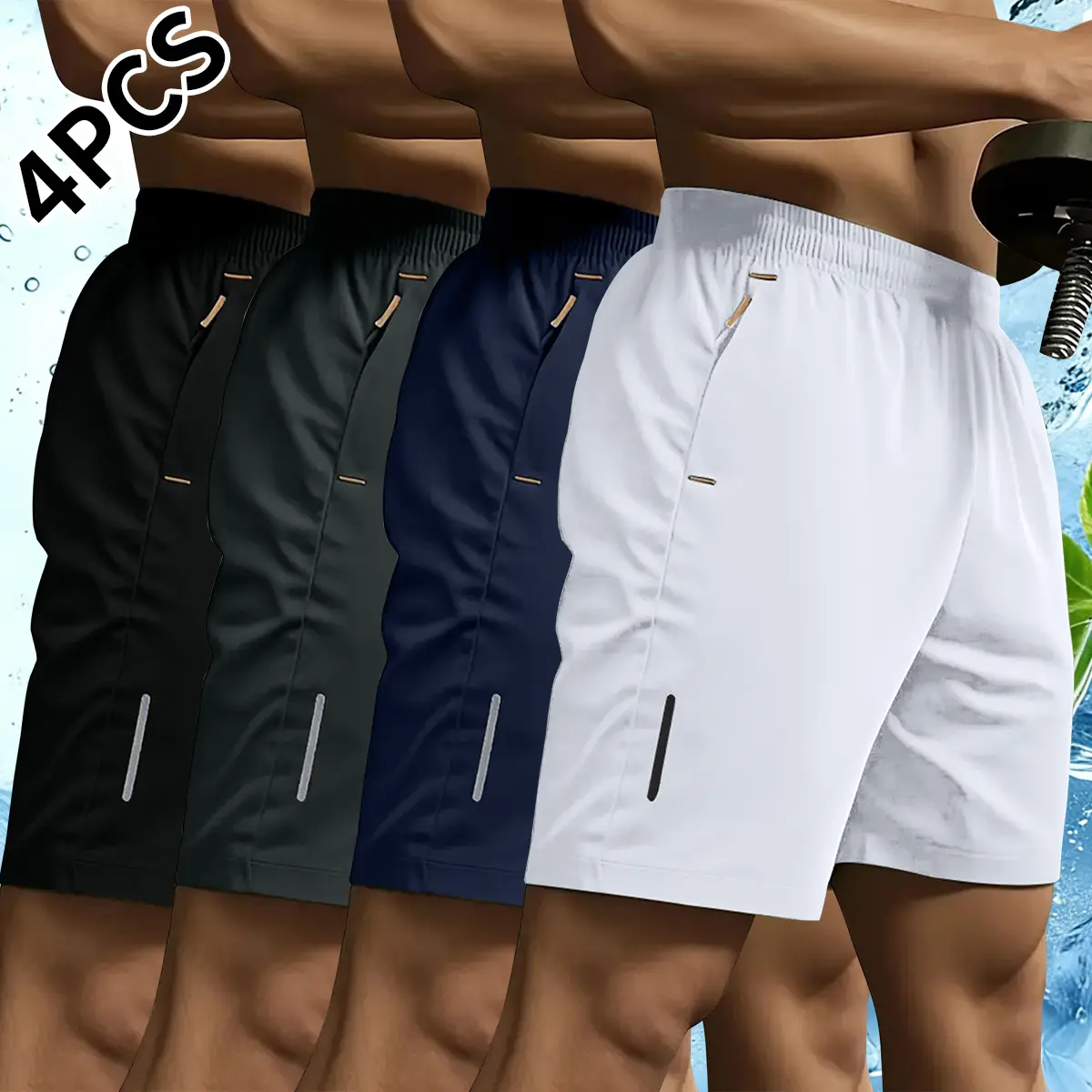 Black + Dark Gray + Navy Blue + White