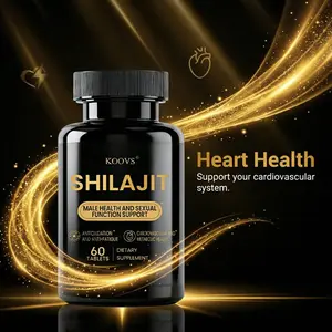 KOOVS Shilajit 7-in-1 Men’s Health Supplement with Shilajit 160mg Maca 200mg Horny Goat Weed 200mg L-Arginine Taurine Lycopene B Vitamins Zinc for Energy Stamina & Immune Support