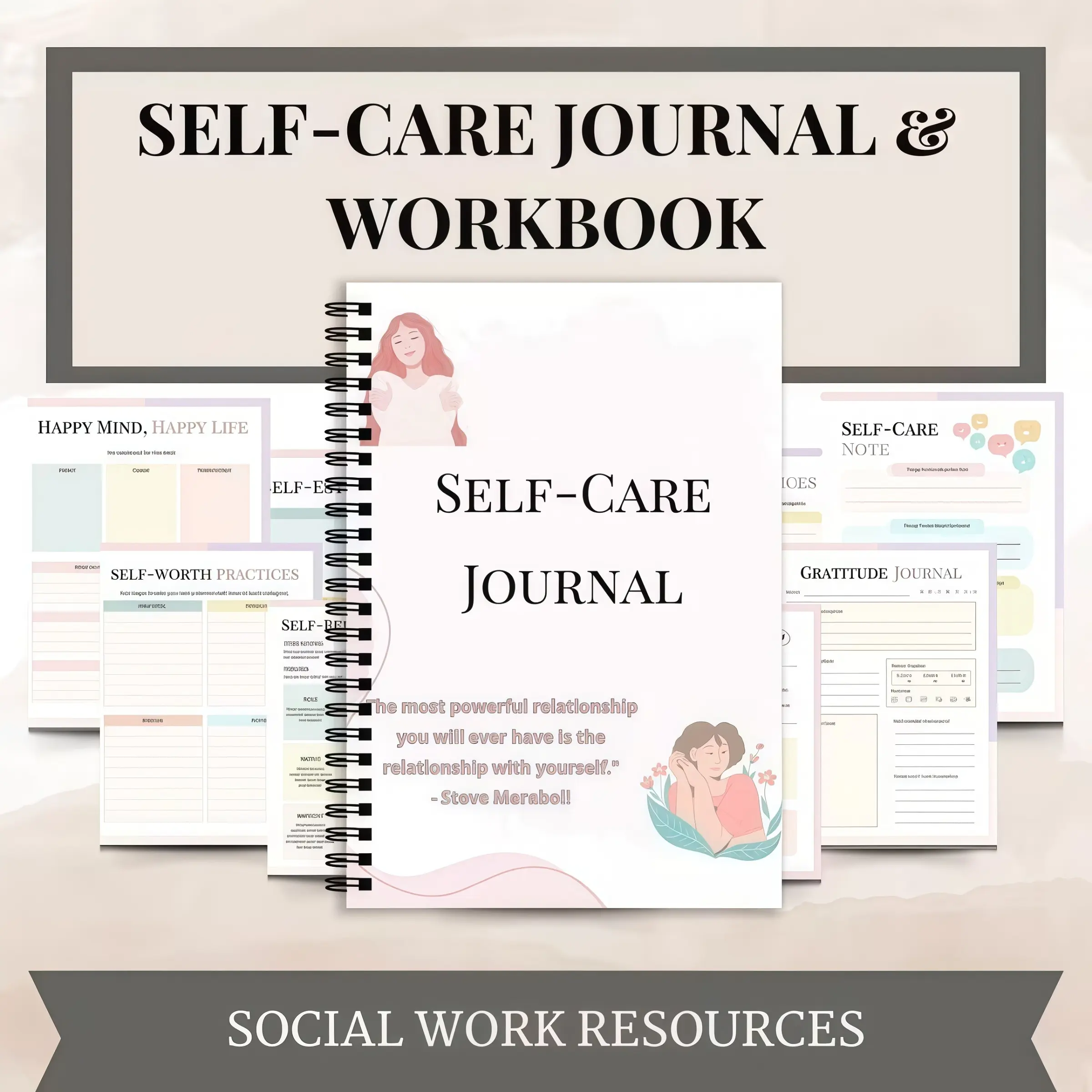 Self-Care Healing Journal, Self-Confidence Emotional Regulation Spiral Notebook, Women's Growth Gratitude Practice Book, Stop Inner Conflict