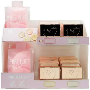 Polvo Fijador Suelto Bye Filter Beauty Creations - Venta al por Mayor Display 48 Unidades, 12 Puff Puff + 4 Probador (BFPD-PRO)