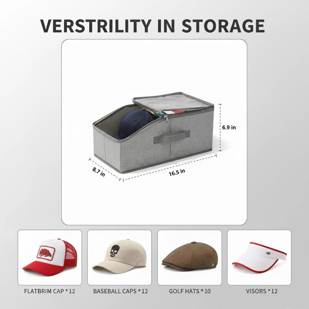 All-New Upgrade: Extra-Large View Window See your collection at a glance. Stackable Hat Storage Boxes for Baseball Caps, Give your 15+ hats a home that’s as stylish as they are. Large Clear Window, Closet Organizer for Men