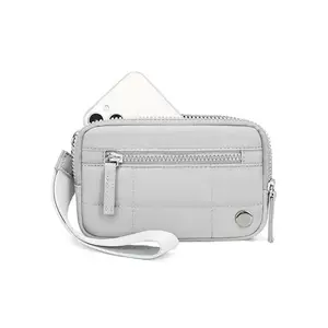 Women's Solid Color Zipper Wristlet, Fashionable Lightweight Waterproof Phone Bag, Casual Versatile Clutch for Daily Used