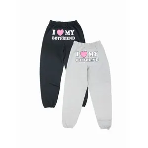 I Love My Boyfriend Sweatpants Pink