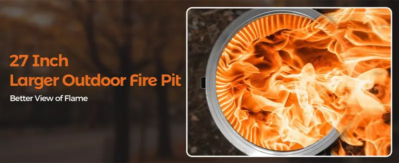 BALI OUTDOORS Game Day 22-Inch/27-inch Smokeless Wood Pellet Fire Pit with Cooking Grill – Portable Low Smoke Bonfire with Ash Pan for Outdoor Picnic, Camping, Patio, and Backyard