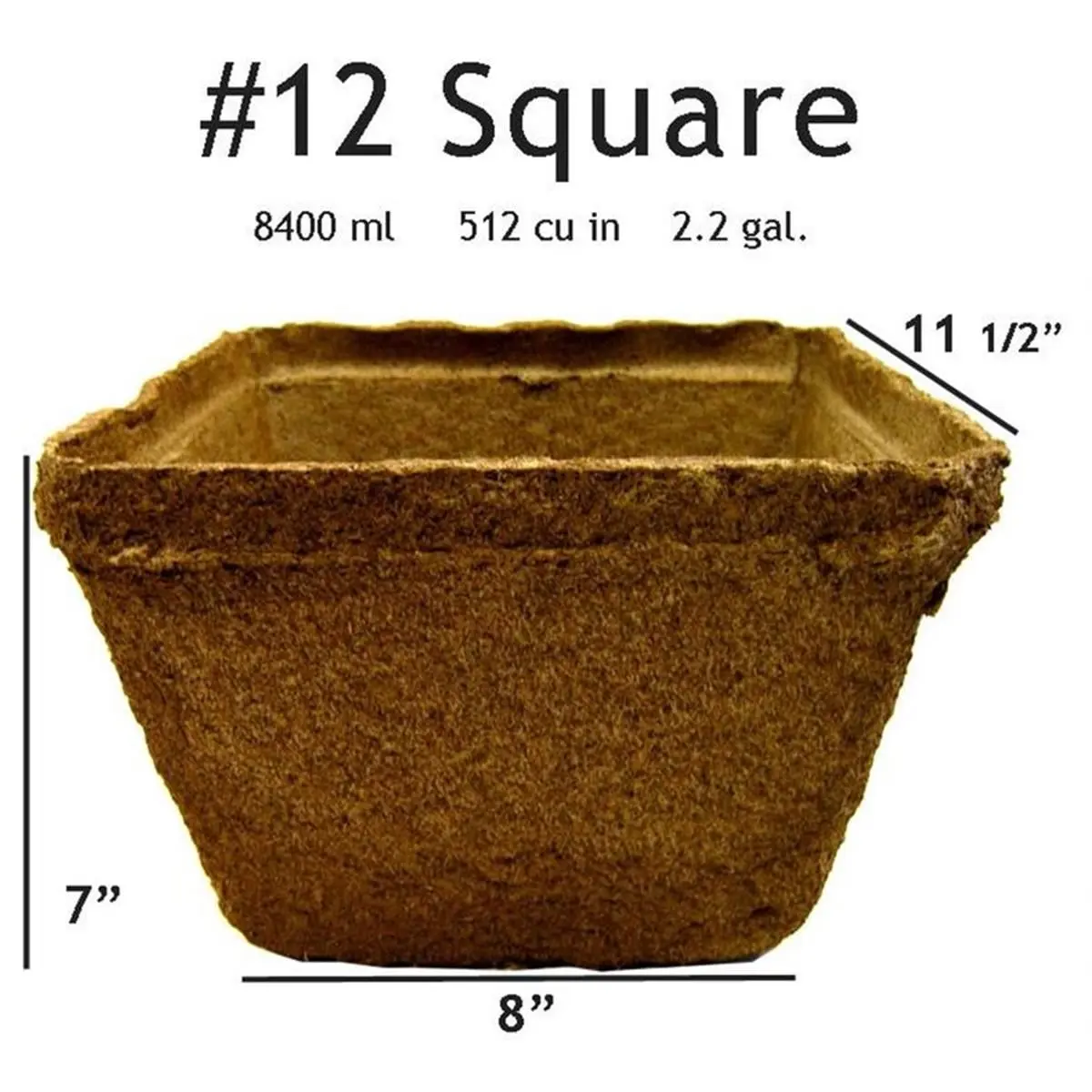 CowPots Compostable Square Plant Pots, #12 Size Set Pack - 10-Count Square Shape Garden Seed Starter Pots for Greenhouses & Home Improvement