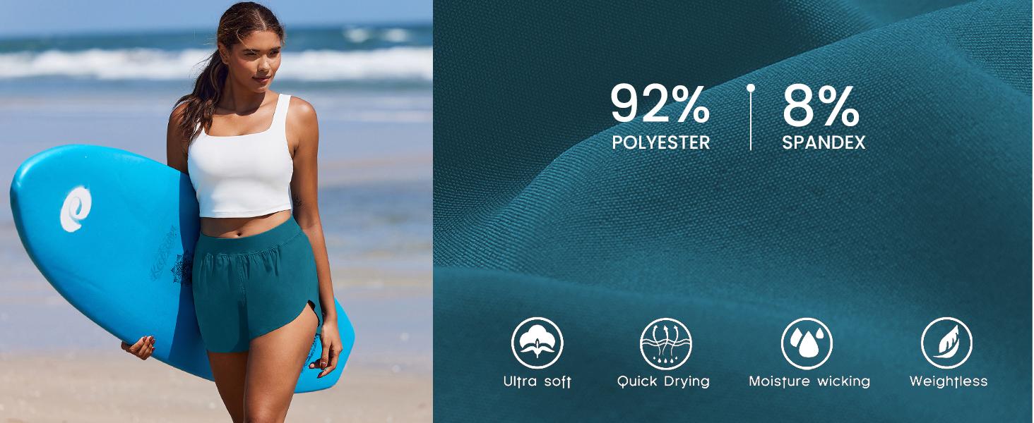 PINSPARK Womens Running Shorts High Waisted Athletic Shorts Quick Dry Exercise Workout Shorts with Mesh Liner springtok Elegant Gym Outfits