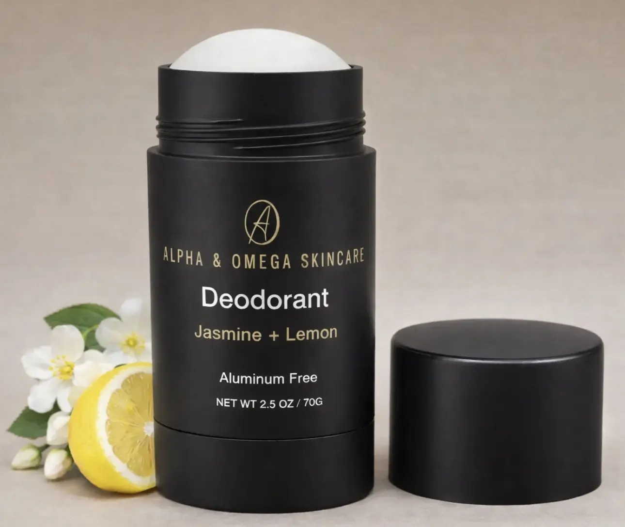 Jasmine & Lemon deodorant Scented with Coconut Oil, Aluminum-Free, Baking Soda Free, Vegan Body Care - Aroma