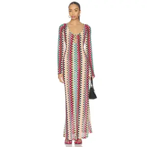SEVEN WONDERS Emerie Scoop Neck Maxi Dress in Xyla Wave