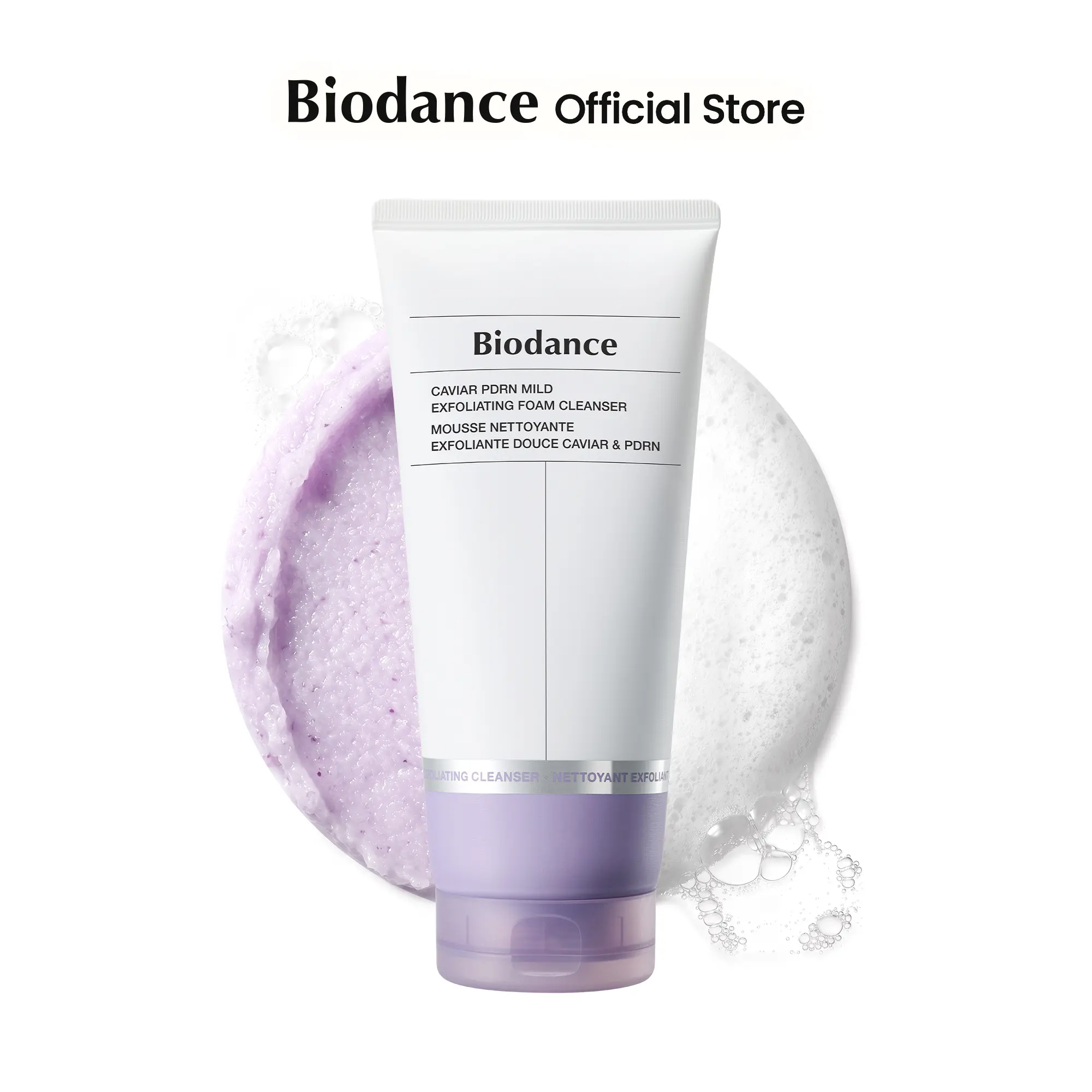 [Biodance Official] Caviar PDRN Mild Exfoliating Foam Cleanser | Cleanser for Blackheads, Excess Sebum, Dead Skin Cells & Rough Texture, Gentle Gommage Foam for Daily Use