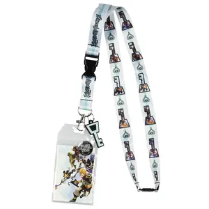 Disney Kingdom Hearts Lanyard ID Holder with Rubber Charm and Collectible Sticker