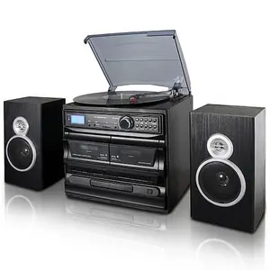 Trexonic 8-in-1 Black 3-Speed Turntable Stereo System w/ Recording Trexonic 8-in-1 Black 3-Speed Turntable Stereo System w/ Recording