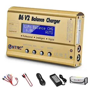 LiPo Battery Charger Balance Fast Charger Discharger 80W 6A Smart Digital Battery Pack Charger for 1S-6S LiPo Life Li-ion 1-15S NiCD NiMH PB Smart Battery RC Car (golden)