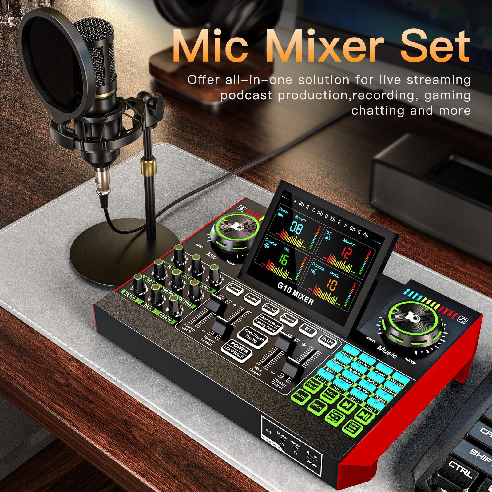 Tenlamp G10-BM800 Mixer Sound Card Kit , Upgraded Microphone