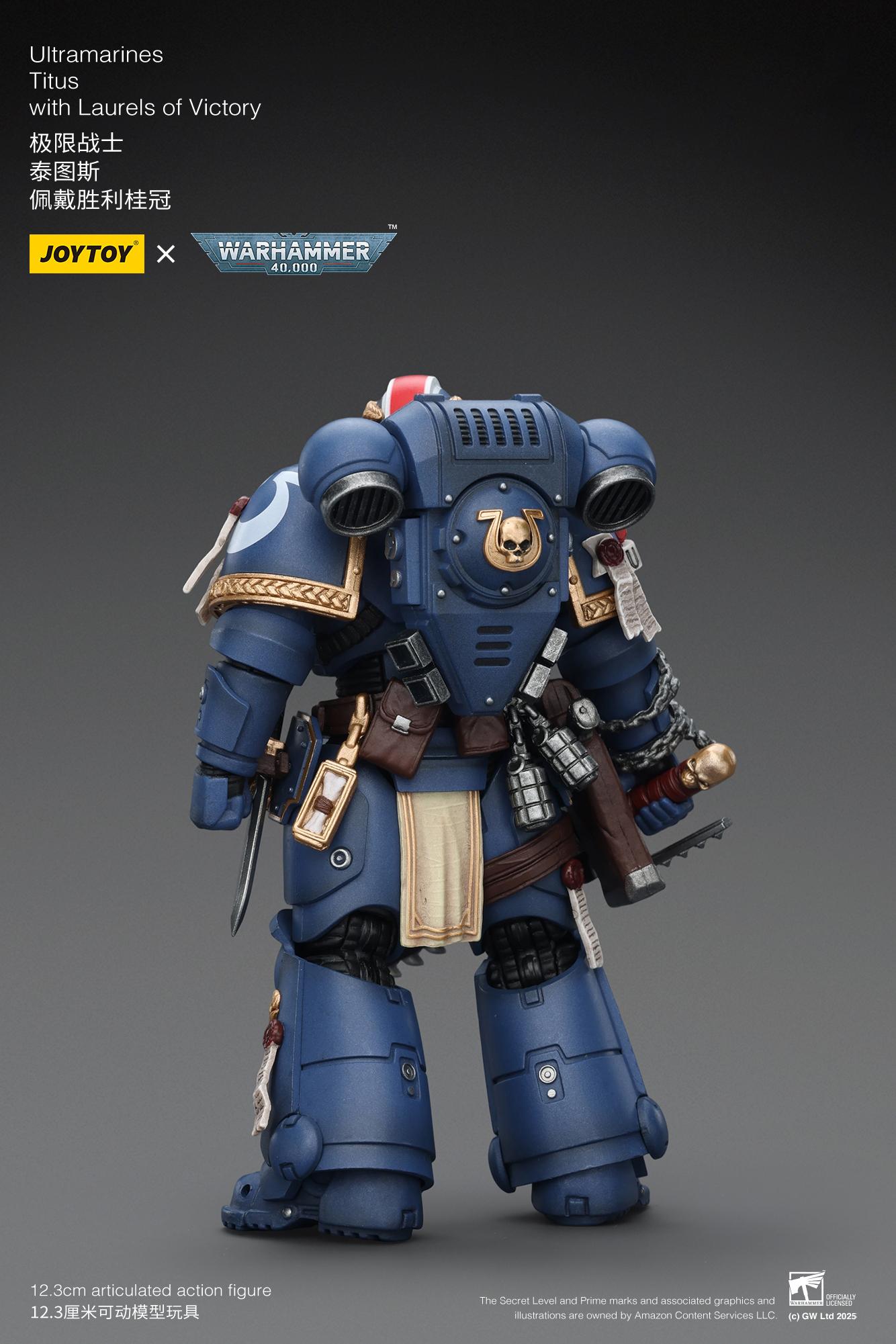 JOYTOY 1/18 Ultramarines Titus with Laurels of Victory Detailed Collectible Action Figure, JT02779, Collectible Figure,summervibes