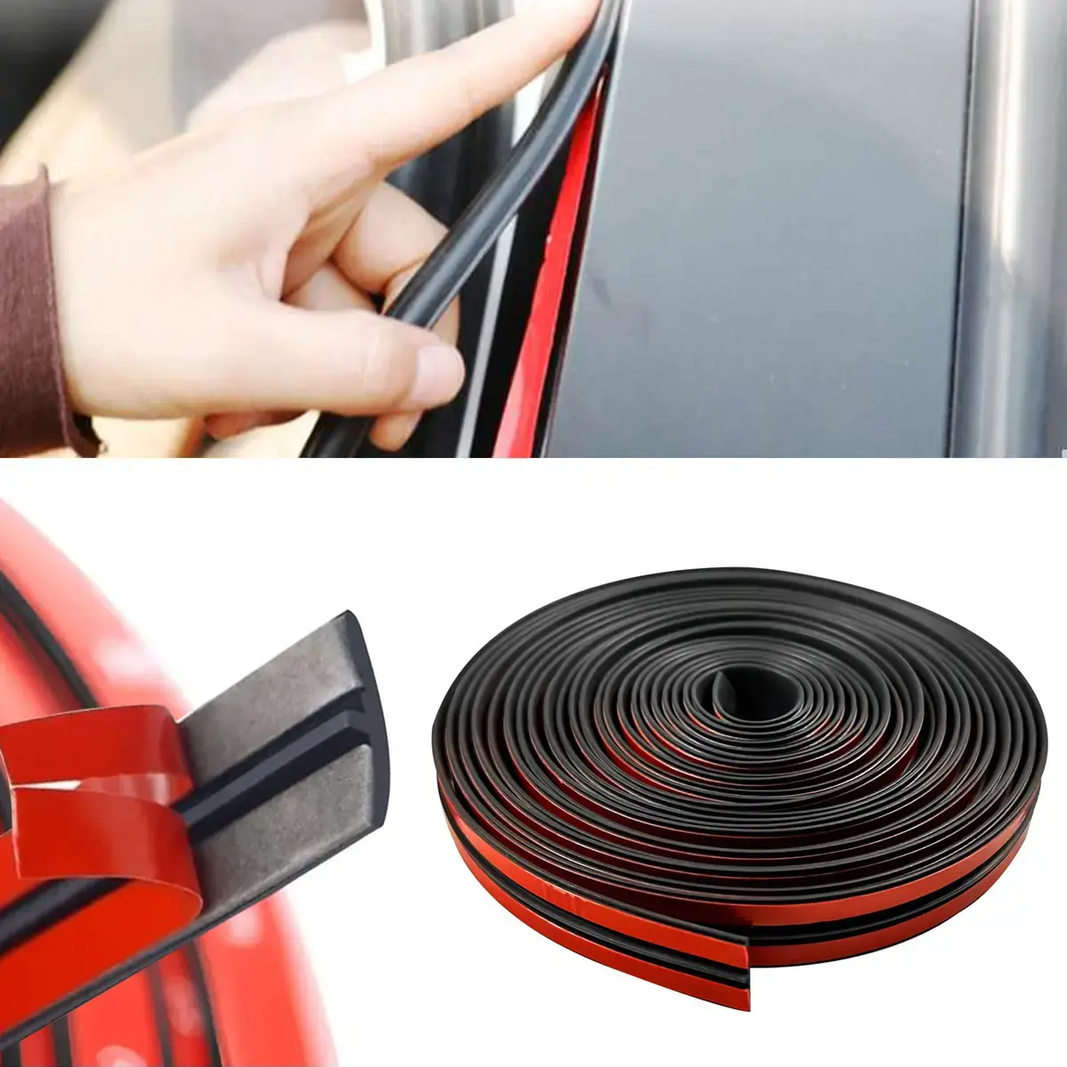 Universal T-Style Rubber Seal Strip - Interior Car Accessories (Rubber Material) for Skylight Sealing, Door Edge Guard, Window & Windshield Protection, Fender Flare Enhancement