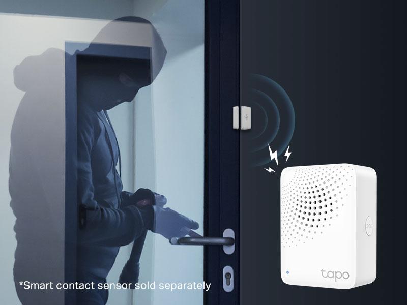 TP-Link & Tapo H100 Smart Hub + Chime – 1 500 ft Long-Range, 64-Device Controller, 19-Ring Doorbell System, 90 dB Alarm, Ultra-Low-Power Sub-G, Works with Tapo Sensors, No Subscription Wireless