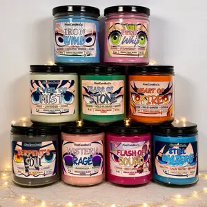 Demon Slayer Inspired Anime Candles - Coconut&Soy Wax - Vegan - Scented - Tomioka Giyu - Shinobu Kocho - Muichiro Tokito - Gyomei Himejima - Uzui Tengen - Rengoku Kyojuro - Mitsuri Kanroji - Sanemi Shinazugawa - Obanai Iguro