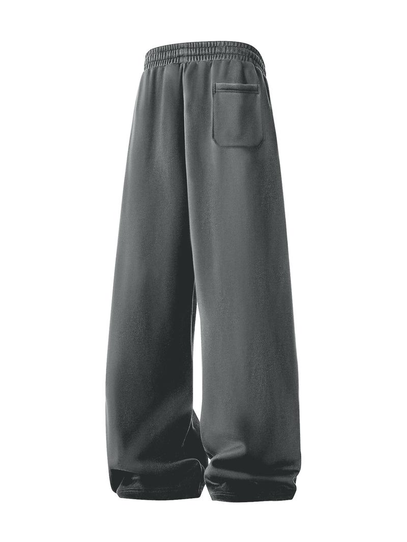 Simple Style Drawstring Casual Pants, Breathable Fabric, Straight Trouser Legs, Comfortable and Loose, Suitable for Outdoor Sports and Fitness or Home Wear in Spring, Summer, and Autumn