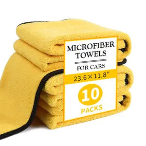 10pcs larger Microfiber Drying Towel 23.6* 11.8inch Cart Detailing Cloth Super Absorbent Scratch Free & Lint Free Car Cleaning Supplies