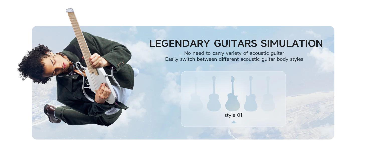 Donner HUSH-I PRO Acoustic-Electric Travel Guitar Kit with Sound Effects