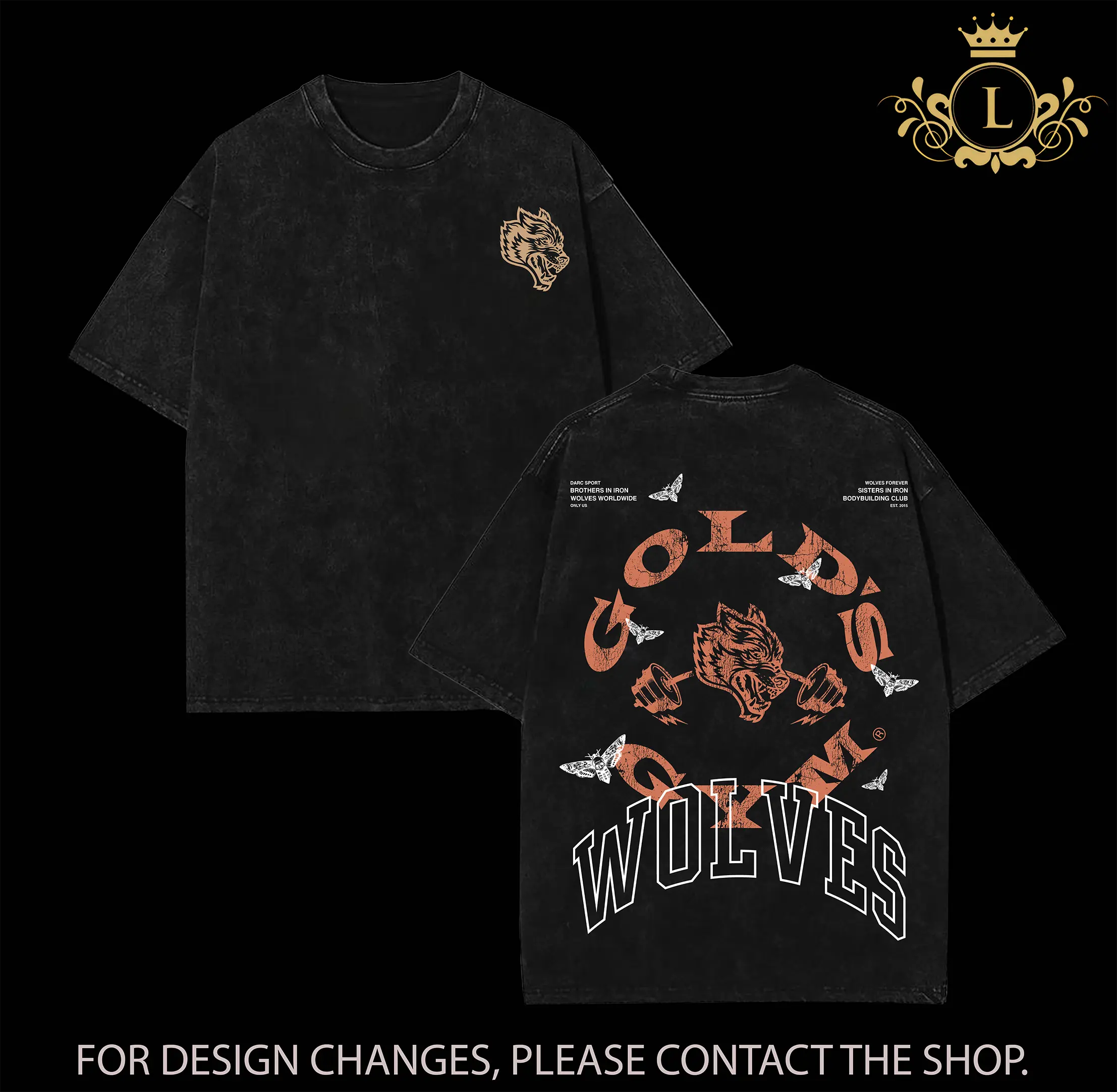 Men's Oversized Pump Cover Gym T-Shirt, Darc Sport Gold Gym