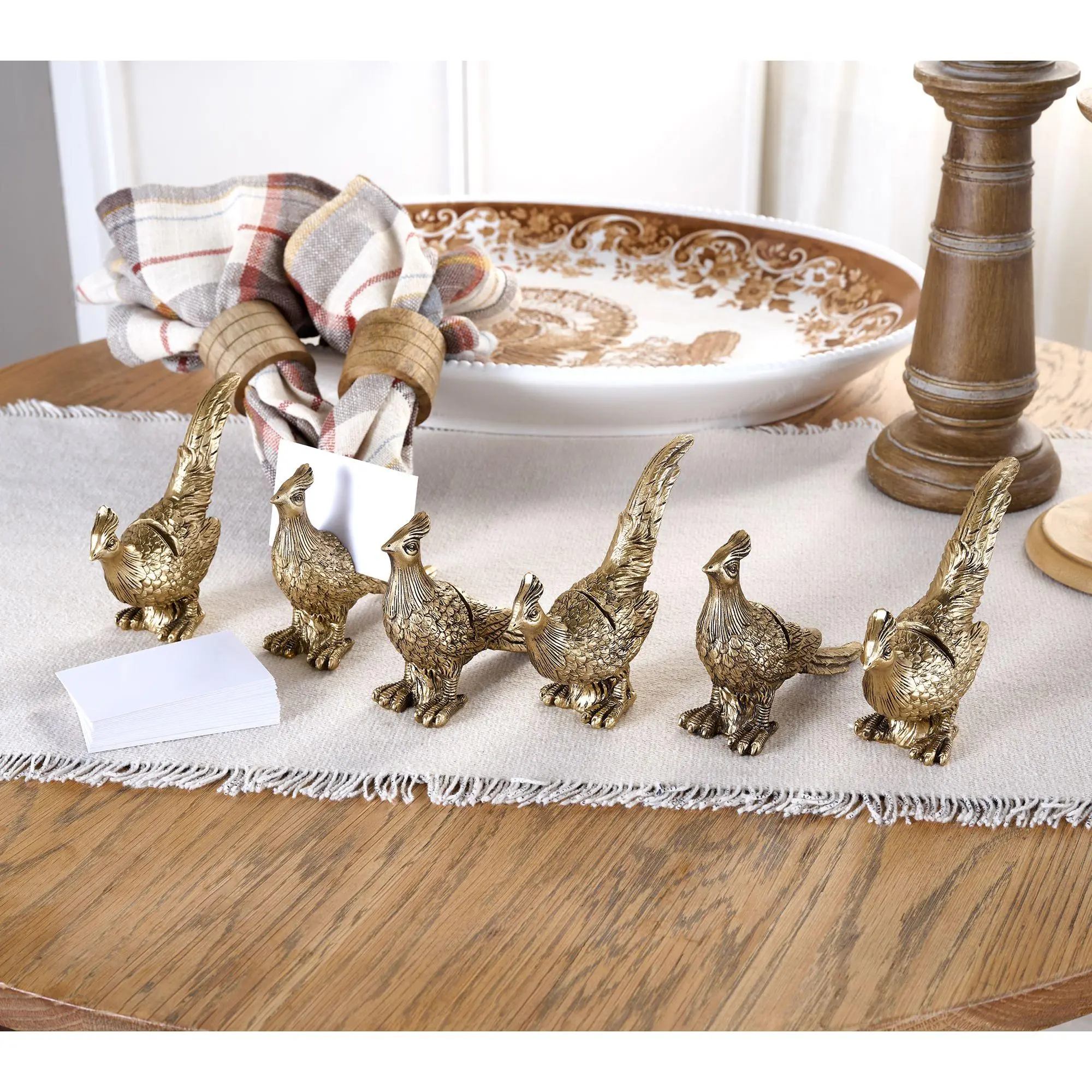 Cozy Cottage by Liz Marie Set of 6 Resin Quail Card Holders