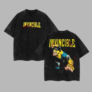 Invincible Mark Grayson Retro Unisex Acid Washed Hoodie, T-shirt, Super Hero Movie Man Clothes Cotton designer shirts Movie Shirt, graphic tees, men gifts, ,Graphic Streetwear T-shirt Crew Neck Graphic T-Shirt