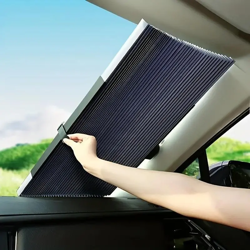 Automatic Folding Car Sunshade, UV-proof Heat Insulation Car Windshield Sunshade, Foldable Car Windshield Sunshade, Universal Car Accessories