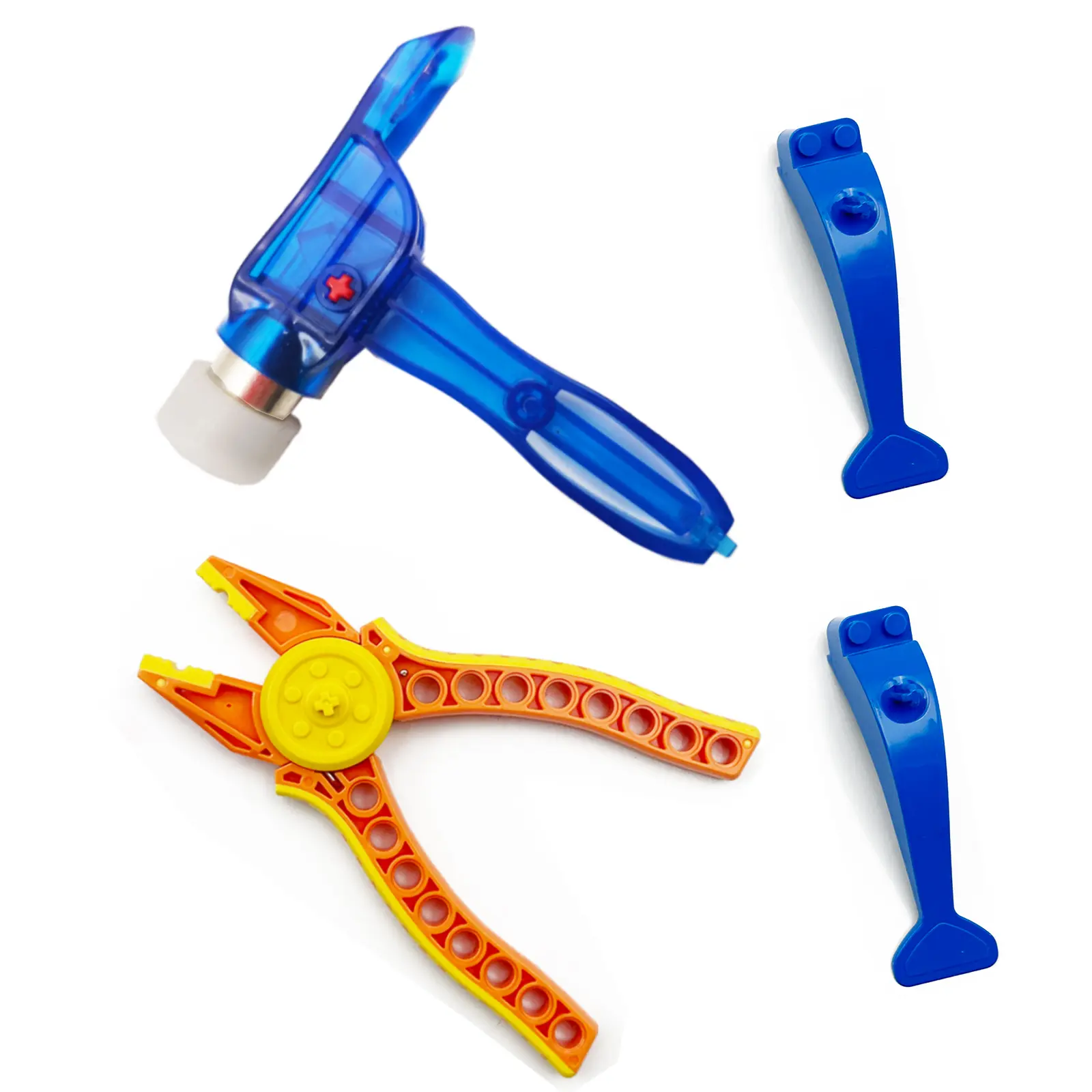 4-in-1 Building Blocks Tools Kit, Includes Brick Separator, Hammer & Pliers, Multi-Functional Construction Accessories Compatible with Technic Blocks, Random Color