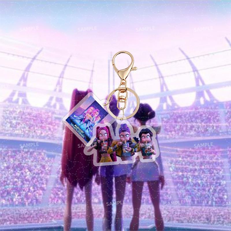 Cartoon Korean Pop Demon Hunters Tiger Huntrix Saja Boys Anime Pendant Keychains Holder Car Key Ring Mobile Phone Bag Hanging Cute Kawaii