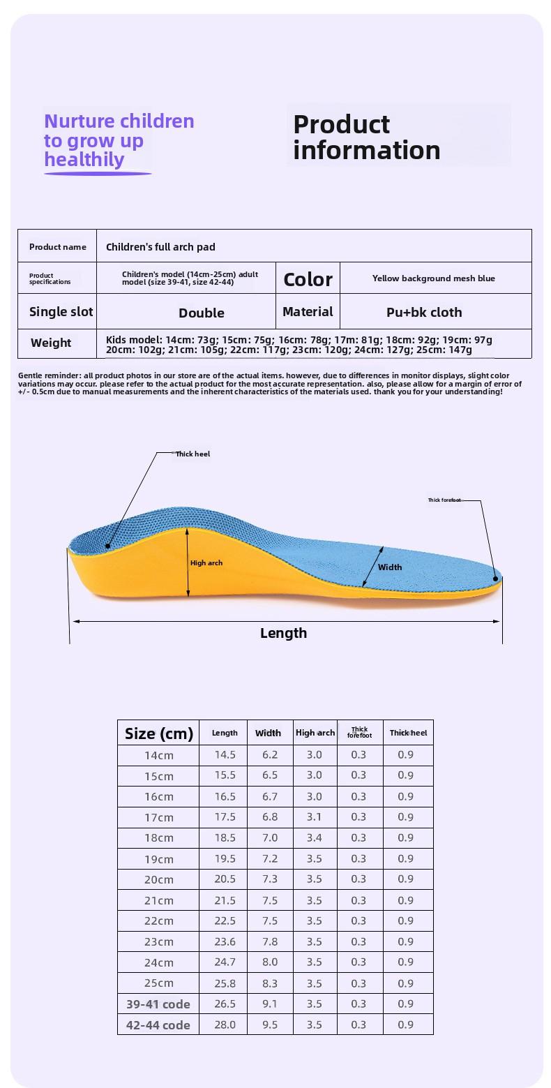Kids Orthotic Flat Foot Insoles |     Breathable Anti-Slip Arch Support, Corrects Inward/Outward Gait & X/O Leg Deformities