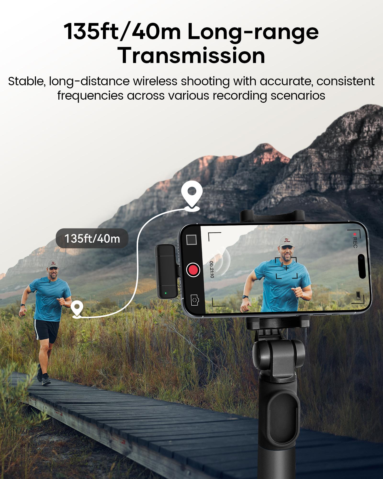 KUKIHO K6 wireless lavalier microphone is suitable for all mobile phones Type-C and ios, plug and play noise reduction wireless microphone