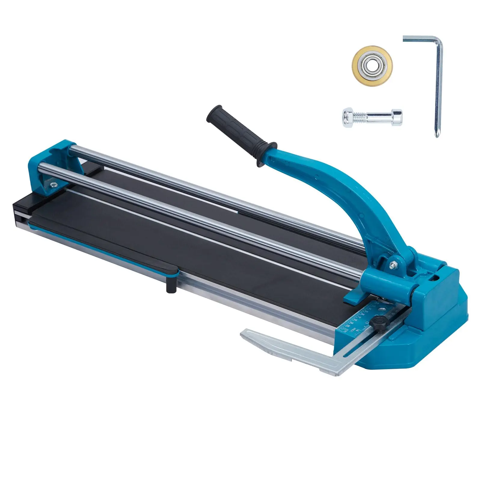GARVEE Professional Manual Tile Cutter with Double Rails, Available in 24" and 48" Sizes, Featuring Tungsten Carbide Cutting Wheel, Infrared or Adjustable Laser Guide, Anti-Skid Feet, and Adjustable Support for Porcelain and Ceramic Tiles