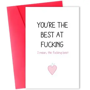 "You're The Best At F*cking" Funny Card | Naughty Anniversary Gift for Husband Boyfriend | Cheeky Adult Humor Love Note