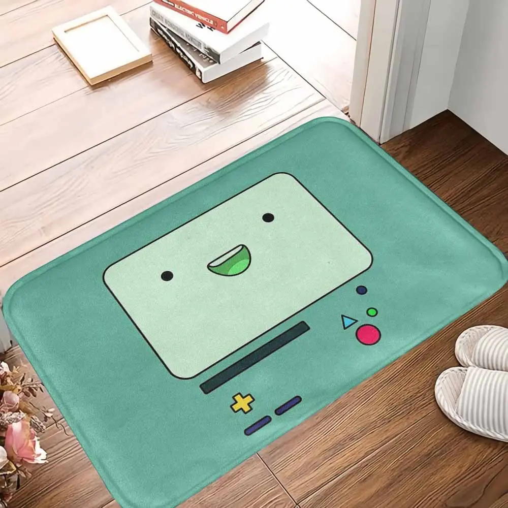 Adventure Time Cartoon Robot Game Console Floor Mat - Cute Minimalist Printed Polyester Rug, Rubber Backing, Non-Slip Durable Decorative Mat, Machine Washable Modern Home Accent for Gaming Room, Living Room, Machine Washable Mat