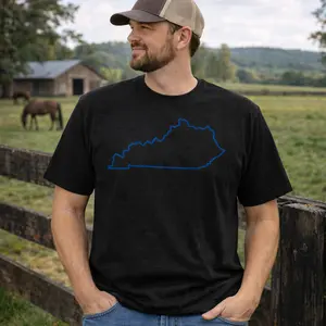 Kentucky State Outline T-Shirt | Minimalist Design | Elite Tri-Blend