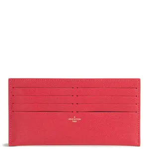 Pre-owned Louis Vuitton Calfskin Leather Small Leather Goods Empreinte Felicie Pochette Card Insert Red