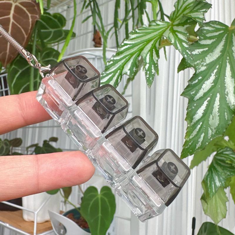 4PCS Keyboard Fidget Clicker Keychain Toy, Clear Mechanical Button Finger Fidget for ADHD, Anxiety & Autism, Addictive Stress Relief Desk Toy, Fun Gift for Friends, Teens & Adults